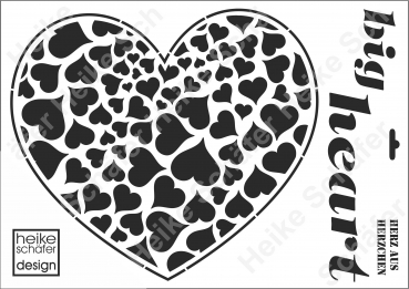 Schablone-Stencil A3 157-5025 Herz aus Herzen